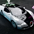Luxury Black And White Sports Car With Streamlined Design And Aerodynamic Body