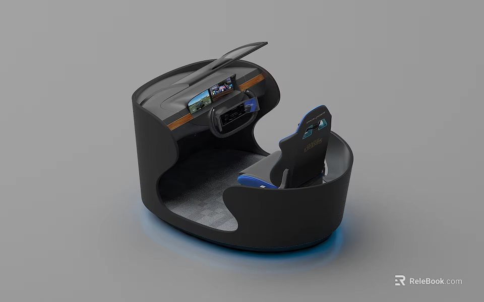 Futuristic Cockpit Seat Design With Integrated Display And Control Panel Modern Tech Features 3d model 