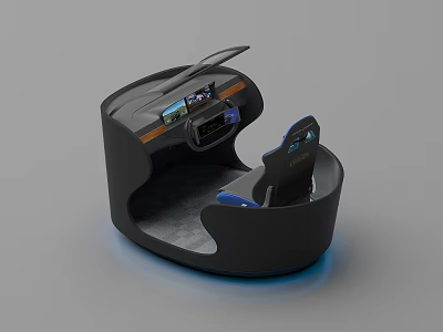 Futuristic Cockpit Seat Design With Integrated Display And Control Panel Modern Tech Features 3d model