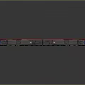 Modern Red Electric Train With Two Carriages On Grey Background And Reflection