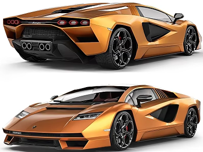 Golden Modern Luxury Sports Car With Sleek Aerodynamic Body And Black Wheels 3d model