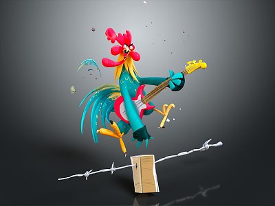 Modern cock cartoon cock anime cock 3d model