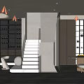 Modern Wine Cellar Interior Design With Wine Racks Staircase Bar Counter And Lighting