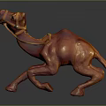 Running Camel Sculpture with Reddish Glossy Finish and Smooth Texture 3d model