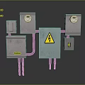 Electrical Control Panels With Meter Boxes Warning Signs And Safety Labels