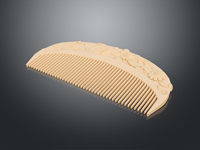 modern comb hair comb horn comb carved comb 3d model