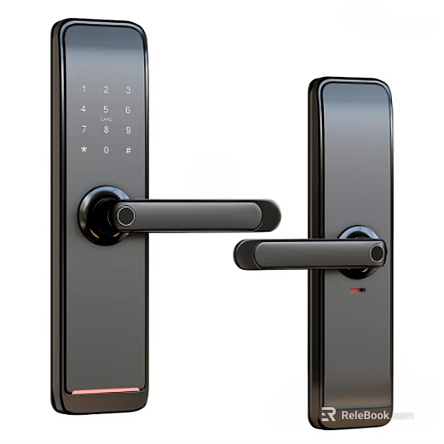 Smart Electronic Door Handle With Numeric Keypad Modern Metal Design For Home Security 3d model 