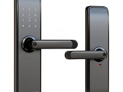 Smart Electronic Door Handle With Numeric Keypad Modern Metal Design For Home Security 3d model