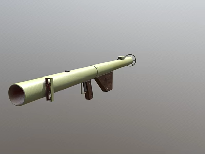 Green Long Tubular Military Weapon With Metal Grip And Bracket Structure 3d model Green Long Tubular Military Weapon With Metal Grip And Bracket Structure 3d model