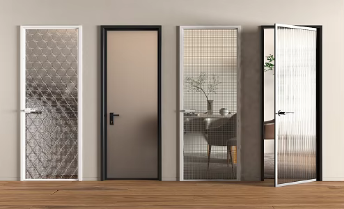 Modern swing door glass door 3d model