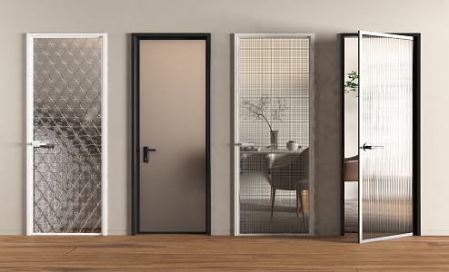 Modern swing door glass door 3d model