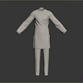 Light Colored Traditional Chinese Clothing With Stand Up Collar And Pants Set