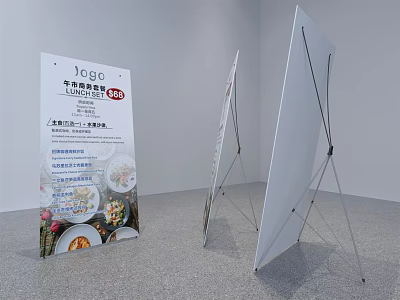 Foldable Metal Frame Display Stands For Advertising And Product Promotion 3d model