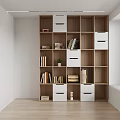 Bookcase Low Cabinet Log 3d model