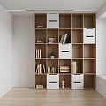 Bookcase Low Cabinet Log 3d model