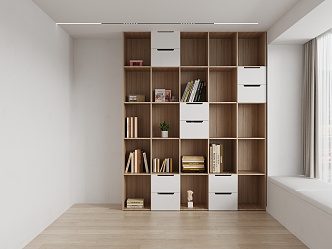 Bookcase Low Cabinet Log 3d model