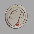 Industrial Equipment Gauge With Silver Bezel White Dial And Red Pointer Scale