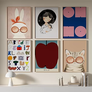 Modern minimalist decorative painting 3d model