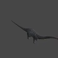 Long Neck Dinosaur Model With Gray Skin Standing In Neutral Background 3d model