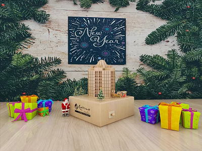 Modern Decorations Music Box Cartoon Building Music Box 3d model