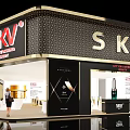 SKV Exhibition Booth Interior Design With Lasting Beauty Theme People And Displays