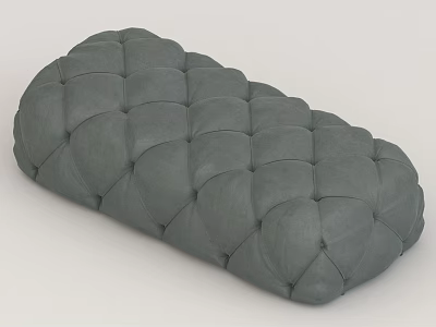 Modern Gray Upholstered Sofa Bench With Tufted Design And Rectangular Shape 3d model