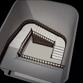 Classic Wooden Spiral Staircase With Carved Railings And Paneled Walls
