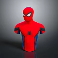 Spider Man Red Blue Upper Body 3D Character Model With Black Web Patterns White Eyes 3d model