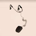 Ergonomic Behind The Ear Headset With Coiled Cable And Black Controller