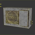 Vintage Computer Hardware Unit With Rusty Metal Case And Vent Grille 3d model