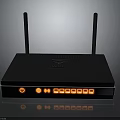 Wireless Router With Dual Antennas Indicator Lights And Ethernet Ports Black Design