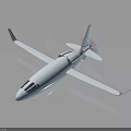 Light Blue Modern Airplane Model With Sleek Design On Dark Background And Reflection 3d model