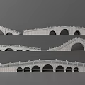 Landscape Bridges With Various Arch Designs And Stone Architectural Structures 3d model