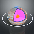 Planetary Landscape Of Jupiter Cross Section Showing Internal Structure With Core Rings And Earth
