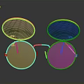 Stylish Golden Frame Round Lenses Glasses With Green Flip up Covers For Daily Use