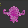 Elegant White Carved Furniture Ornament With Scrollwork And Leaf Design