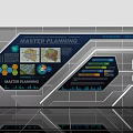 Modern Master Planning Display With Infographics Maps And Data Charts 3d model