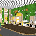 School Reading Bar Student Reading Corner 3d model