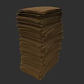 Neatly Stacked Brown Papers Pile With Textured Surface And Smooth Edges