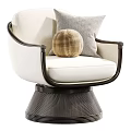 Elegant Velvet Accent Chair With Curved Armrests Plaid Pillow And Textured Round Base