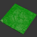 White Square Object With Cracks And Green Accents On The Edges 3d model