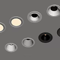 LED Recessed Downlights And Spotlights With White Black Round Designs For Home Lighting
