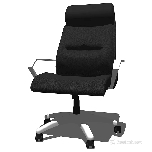 Black Ergonomic Office Chair With Adjustable Lumbar Support Swivel Base And Wheels 3d model 