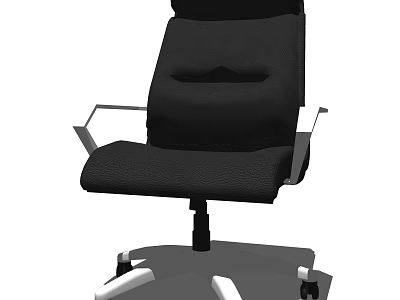 Black Ergonomic Office Chair With Adjustable Lumbar Support Swivel Base And Wheels 3d model