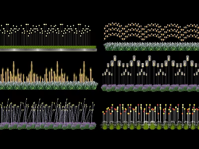 Modern Landscape Lights Star Lights Park Wide View Lights Lawn Lights Commercial Street Atmosphere Lights Wheat Ears Lights Hedge Plant Lights 3d model