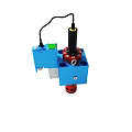 Industrial Equipment With Blue Red Components And Cables