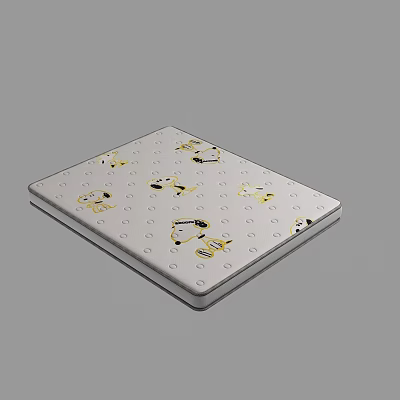 White Decorative Mat With Cute Yellow Snoopy Cartoon Patterns Design 3d model