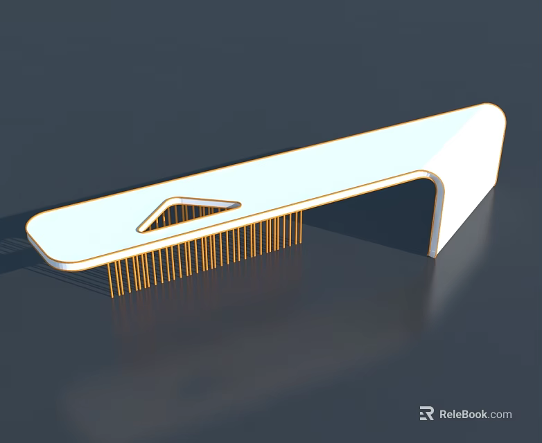 Modern Swing Door With White Surface And Gold Decorative Linear Accents 3d model 