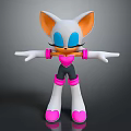 White Cartoon Game Character With Orange Ears Blue Eyes And Pink Heart Accents