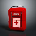Red First Aid Kit With Cross Symbol Daily Essential Household Emergency Supplies